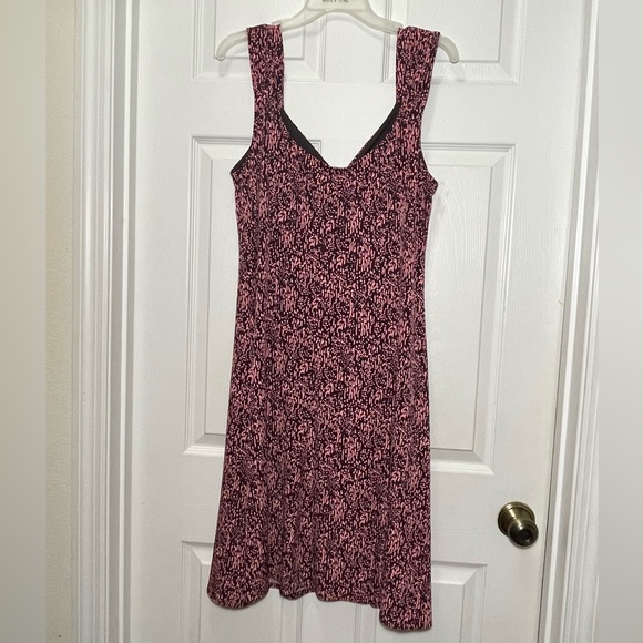 Tiana B. Brown and Pink Stretchy Lightweight Sleeveless MIDI Dress Size XL. - Picture 2 of 5